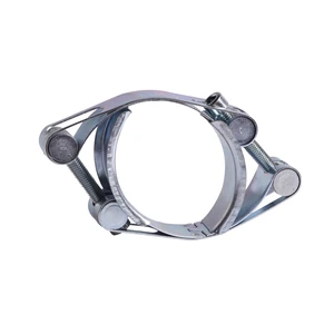 New Design Spiral Bolt Clamp Adjustable Galvanized Steel Heavy Duty Double Wire Hose Clamp