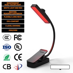 EGH 650nm Hot Sale Eye-Care Flicker-Free Usb Rechargeable Powerful 1000mAh Book Reading Lamp Double Head Book Light For American