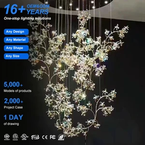 Nordic Style Decorative Commercial Hotel Staircase Custom Modern Led Ceiling Chandelier Light