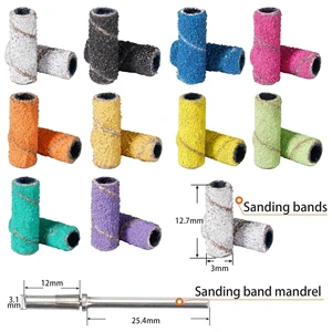 Wholesale Custom 50 Pcs 80 120 150 180 240 Grit Nail Drill Machine Tools 3 MM Mini Sanding Bands for Nail Salon