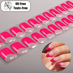 Custom Manufacturer Gel Nail Polish Nail Strips Valentine's Day Glitter Design Nail Art Stickers No UV Free BSA Gel Nail Wraps