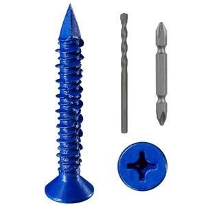 ANSI Stainless Steel Polished Blue Anodized Standard Thread Concrete Screw Grade 10.9 12.9 Flat/Hex Head Metric/Inch HengKe