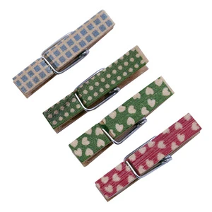Hot 40pcs/Bottle Solid Colors Wood Clip WoodenNotes Paper Clips Wonder Clips