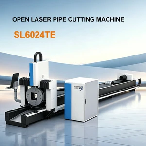 Scorpion Laser SL-TE Open Type Fiber Laser Tube Cutting Machine 120-900mm Chuck Metal Pipe Laser Cutter Fast Speed Cutting