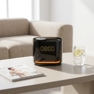 Luxury Home Clock Atmosphere Lamp With Essential Oil Aroma Diffuser 60ml Capacity Electric Colorful LED Lights Smart APP Control