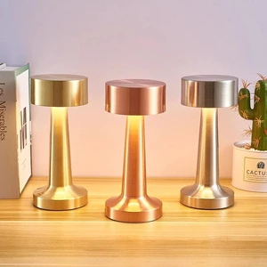 Unique LED Touch Rechargeable Table Lamp Excellent for Dining Hotel Bar Cafe Industrial Look Bedroom Night Light Living Room