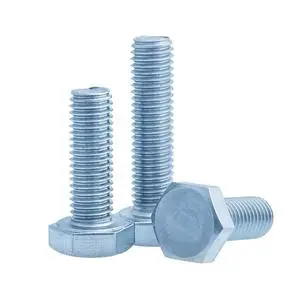 Factory Cost Blue White Zinc Plated Electro-Galvanized Stainless Steel Hexagon Head Bolts Screws Grade 4.8 6.8 DIN931 UNF Thread