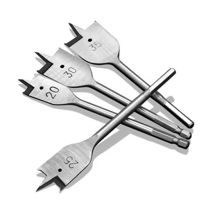 Fast Boring Bit Woodworking Drill Bit 20 25 30 35mm Steel Bright Finish 3 Flat Shank For Wood And Board Drilling