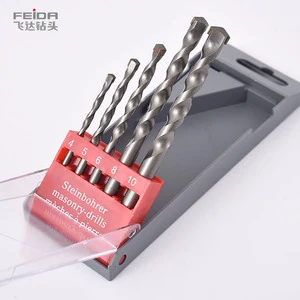FEIDA Customized 5pcs Diamond Hammer Drill Bits Sand Blasted Concrete Masonry Brick Cement Drilling Alloy High Speed Steel 4mm