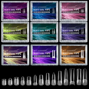 New Style ABS Nail Art Transparent Semi-matte Ultra-thin Extended Seamless Nail-free Press-on Nails 240 Pieces Finger Nail Tips