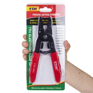 YTH 1042 Mini Metric DIY Crimper Cable Stripping Crimping Cutter Plier Portable Wire Stripper Hand Tool Carbon Steel