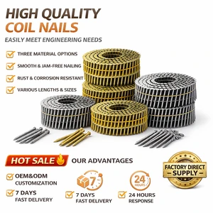 Collated Coil Nails For Pneumatic Nailer Woodworking Furniture And Packaging Industry