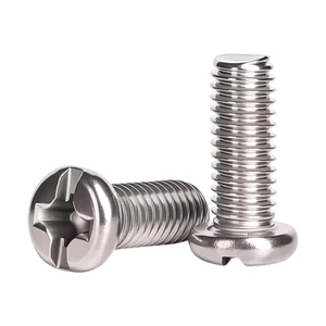 304 Stainless Steel Pan Head Machine Screws Slotted/Phillips/Combined Drive M2 M2.5 M3 M4 M5 Small Pan Head Screws Custom Screw