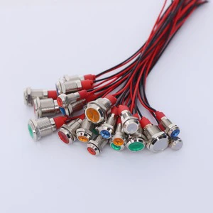 Waterproof Metal LED Signal Indicator Light 6/8/10/12/16/19/22mm with Plug Pin Screw Terminal Wire for Universal Power Supply