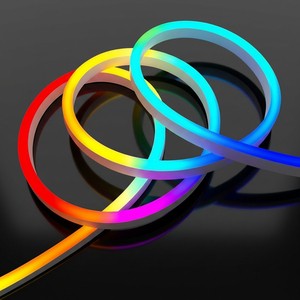 RGB LED Neon Light Custom Silicone Neon Sign Stores Parties Holiday 60CM/1M/2M/5M/10M Roll DC12V/24V Commercial Household