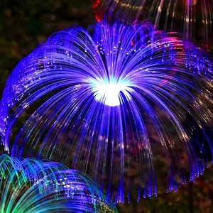 New Product Jellyfish LED Light Colorful Fiber Optic Garden Decoration Hanging Indoor/Outdoor Waterproof Lamp with Plastic Body