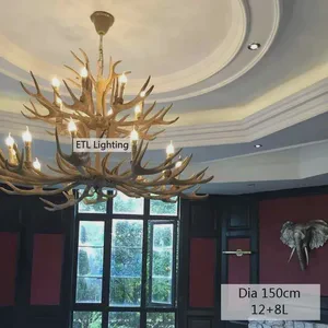 Vintage American Art Pendant Light Branch Creative Living Room Stairs Antler Decorative Chandelier