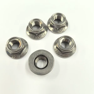 DIN6927 Stainless Steel M5 Prevailing Torque Flange Stover Nut High Strength Hexagon Flange Nut Anti Loosening Lock Nut