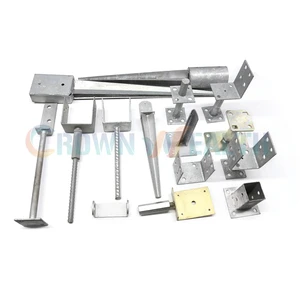 Custom Hot-dipped Galvanized U/L/T Type Fence Post Anchors For Wood Building Construction