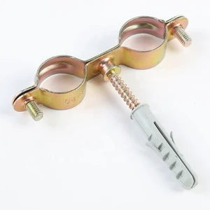Wall Mount M6 Pipe Clamp Galvanized Steel Double Sided Hot Sale Ningbo Manufactures Pipe Clamp Bracket