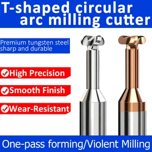4 Flute Tungsten Steel Milling Cutter CNC Solide Carbide T-Shape Groove Endmill For Steel And Aluminum Metal Machining