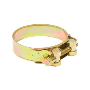 Yellow Zinc Plated Carbon Steel European Type Heavy Duty Hose Clamp Adjustable Pipe Clamp Bolt Hose Clamp for Tube Connection