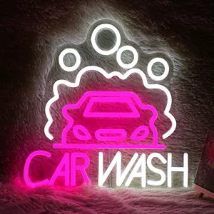 Car Wash & Auto Shop Owners Car Wash LED Neon Sign Neon Light Dimmable Wall Light For Shop Decor