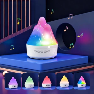 Rechargeable Smart LED RGB Atmosphere Table Lamp USB/Battery Power ABS Material Bathroom Snow Mountain Music Speaker Night Light
