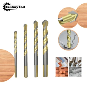 Triangular Shank King Drill Twist Drill Bit, Multifunctional Zinc-Plated Drill Bit for Ceramic Tile & Electric Drill Drilling