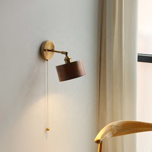 North American Walnut Wall Sconce Bedroom Bedside Wall Light Small Wall Lamps for Reading