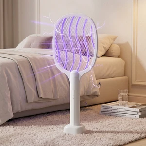 Rechargeable UV Insect Zapper, 2-in-1 Mosquito Swatter with Auto Lure Light
