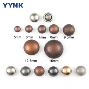YYNK Manufacture Bulk Produce Metal Brass Mushroom Pocket Button Fashion Denim Jeans Rivets With Different Size