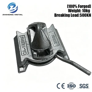 Heavy Duty 500KN Dovetail Twistlock NS08 45 55 Degree Bottom Foundation Bolt-on Set Forged Steel HDG For Shipping Container