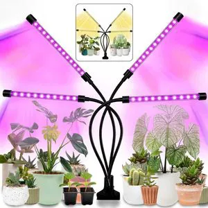 Full Spectrum LED Grow Light 80 LEDs With Timer For Indoor Plants Seed Starting Plant Growing Lamp 4 Arms Adjustable
