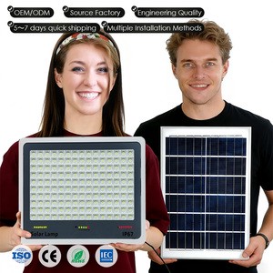 Flood Light 100W 200W 300W 400W Solar LED IP67 ABS Waterproof Street Light with Timing Control for Outdoor Garden Use