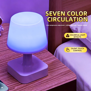 New Rechargeable RGB Beside Clock Night Light Eye Protection Battery Display Adjustable For Bedside Bedroom Office Touch Light