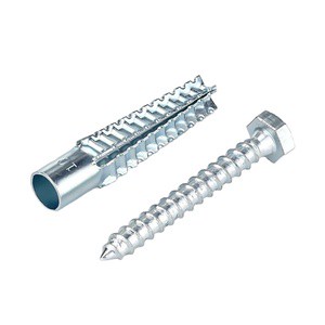 Serrated Wedge Anchor Expansion Screw with Galvanized Metal Expansion Tube for Cement Walls Lightweight Bricks Hollow Bricks