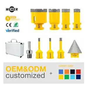 Hot-selling Diamond Drill Bit Kit (6/6/8/20/25/35/50mm + 35mm Chamfered Drill Bit + Adapter)suitable for Tile, Ceramics, Marble