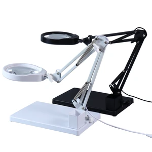 Desktop Work Tool Lab Sewing Machine Dental Workbench Industrial Inspection Daylight Illuminating Magnifier with Table Stand