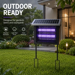 OEM ODM Electronic Solar Powered Rechargeable Attracting Light Bug Zapper Mosquito Killer UV Vacuum LED Lamp Device Outdoor