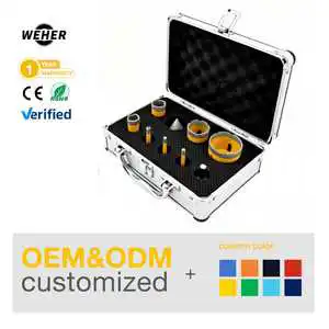 Industrial-grade Drill Bit Kit (6/6/8/20/25/35/50mm + 35mm Chamfered Drill Bit + Adapter)suitable for Tile, Ceramics, Marble