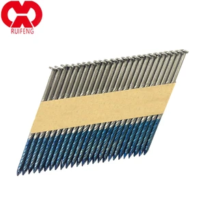 34 Degree Industrial Grade Hot Dipped Galvanized Steel Paper Tape Nails with Smooth/Ring Shank Barbed & Spiral Options