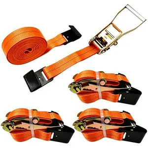 1 Inch 25mm 1760 LBS Ratchet Tie Straps S/Flat Hooks 800kg Break Strength CE Certified GS Polyester Cargo Control