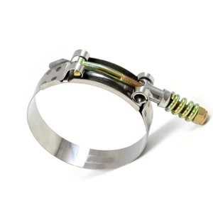 Kinglin Standard Adjustable Width High Loaded Strong Throat Hoop 304 316 Stainless Steel T-Bolt Hose Clamp With Spring