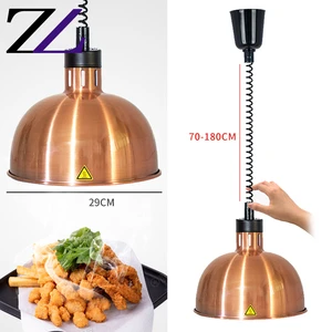 Copper Commercial Preservation Pendant Heat Lamp With Bulb Kitchen Fixtures Restaurant Hanging Buffet Server Food Warmer Lights