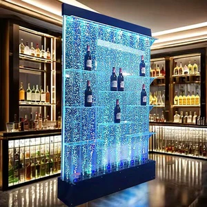 Hot Sale Acrylic Aquarium Bubble Wall Water Panel LED Lighted Bar Shelf Movable Room Partition Screen Room Dividers
