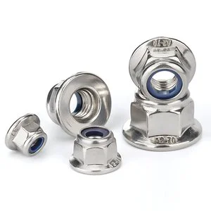 M3-M12 Zinc Plated CLASS 4 Stainless Steel Fully Threaded Self-Locking CNC Machined Hex Nuts Nylock Nylon Insert DIN 6926 Nut