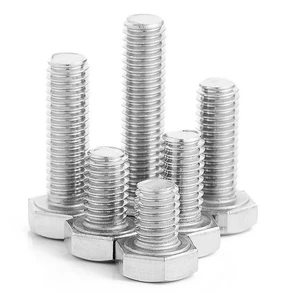 In Stock Stainless Steel Hex Head Bolts DIN 933 Hexagon Machine Screws Fasteners for Heavy Duty Machinery Steel Construction