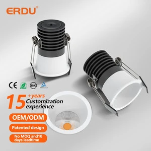 High Quality Powerful Recessed Ceiling Aluminum Lightweight Anti-Glare COB Spotlight Hotel Project 3W 5W LED Downlight
