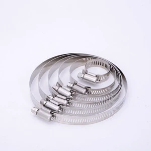 304 Stainless Steel American Type Hose Clamp Strong Worm Gear Pipe Clip for Water Tube Fuel Line Chemical Plumbing
